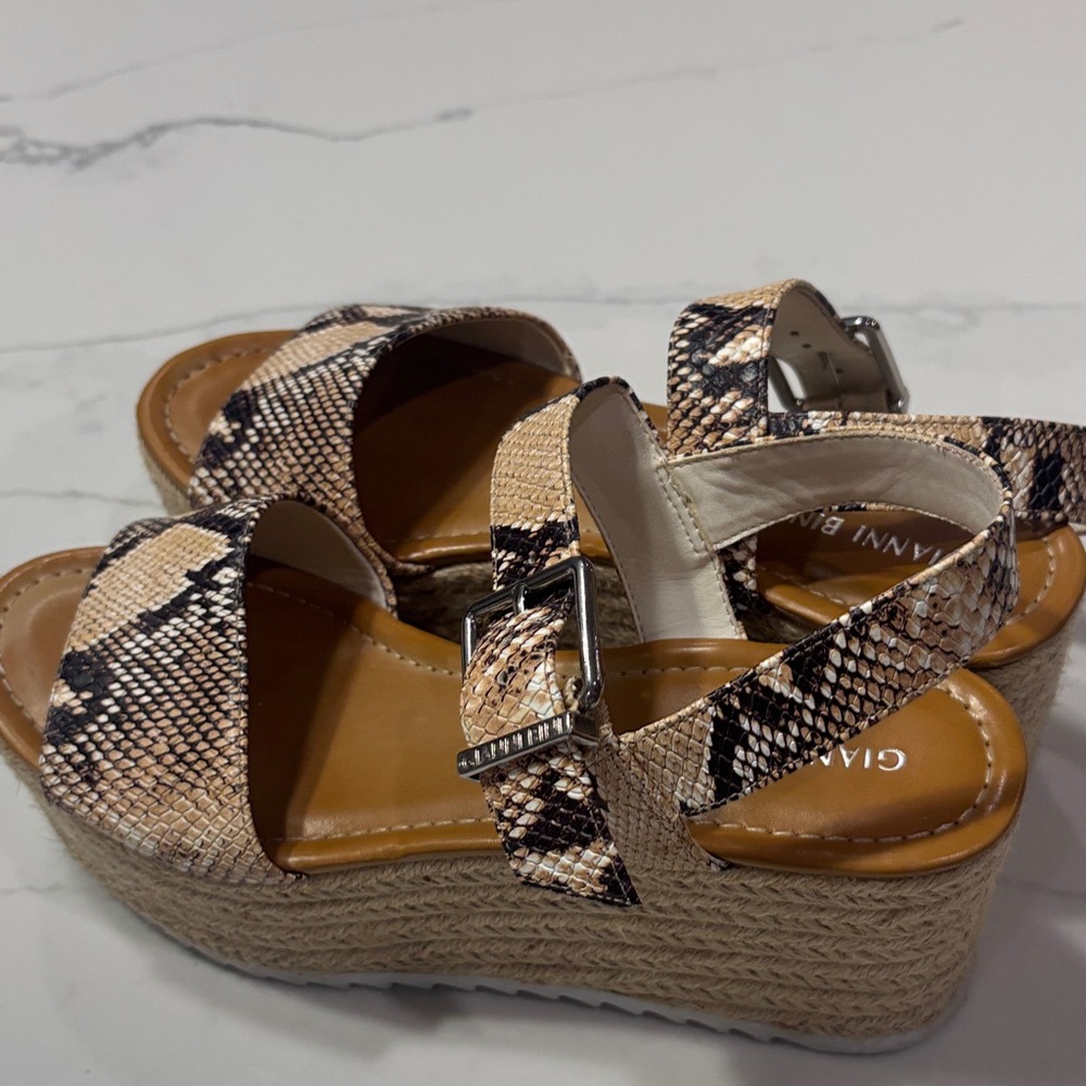 Gianni Bini Neutral Snake-Print Espadrille Platform Sandals - Picture 11 of 14
